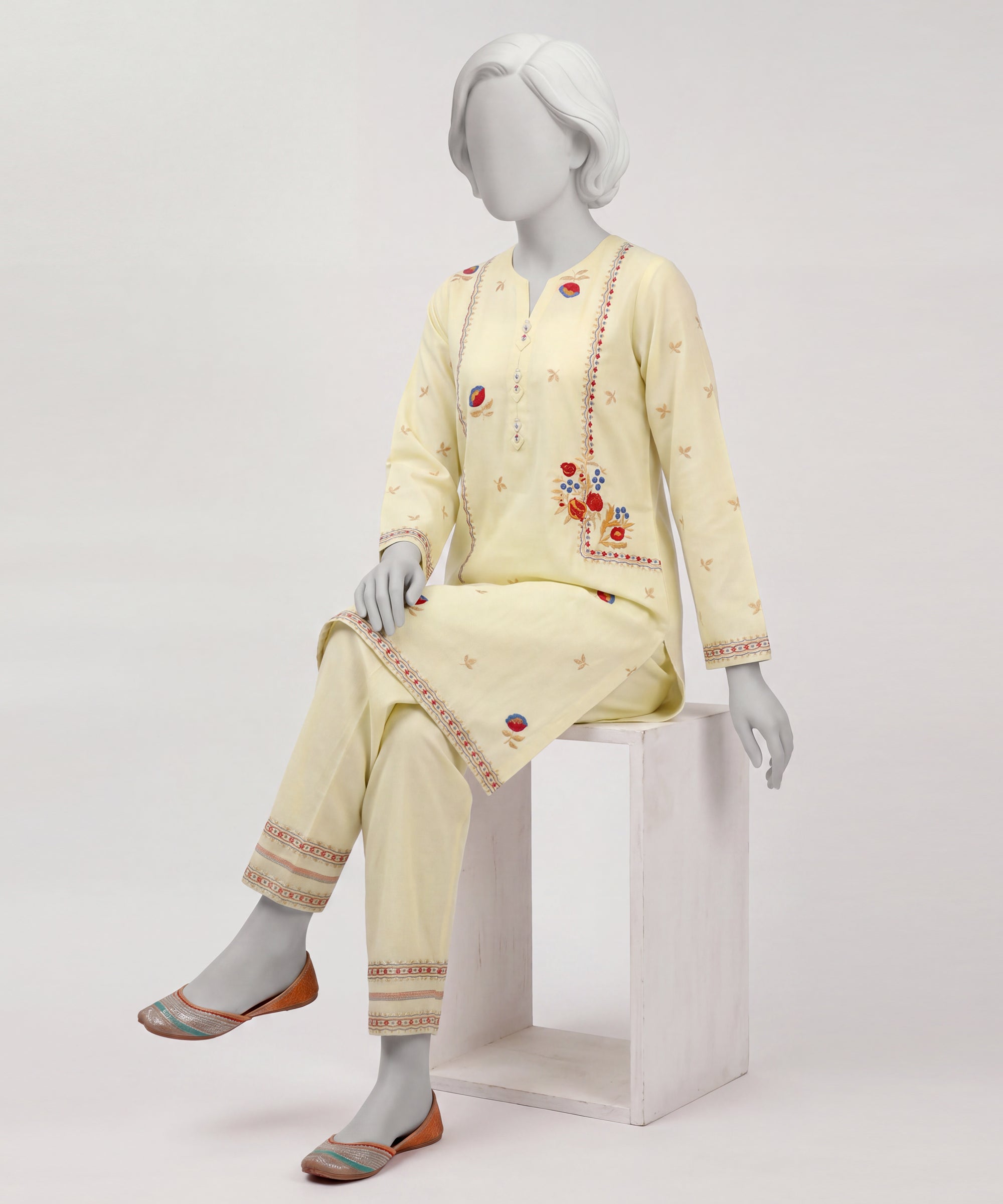 Green Lawn Embroidered Stitched 2Pc
