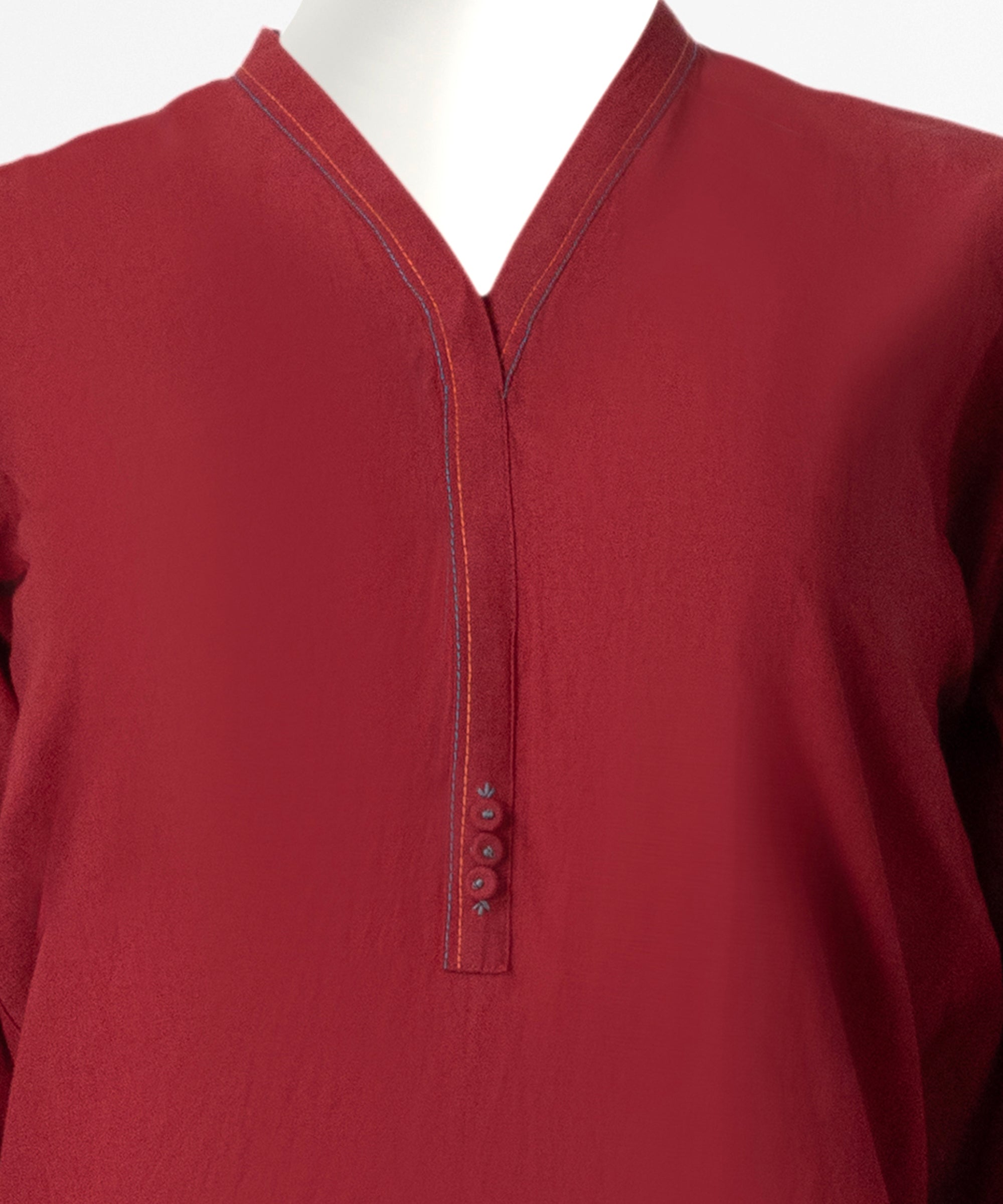 Red Lawn Embroidered Stitched 2Pc