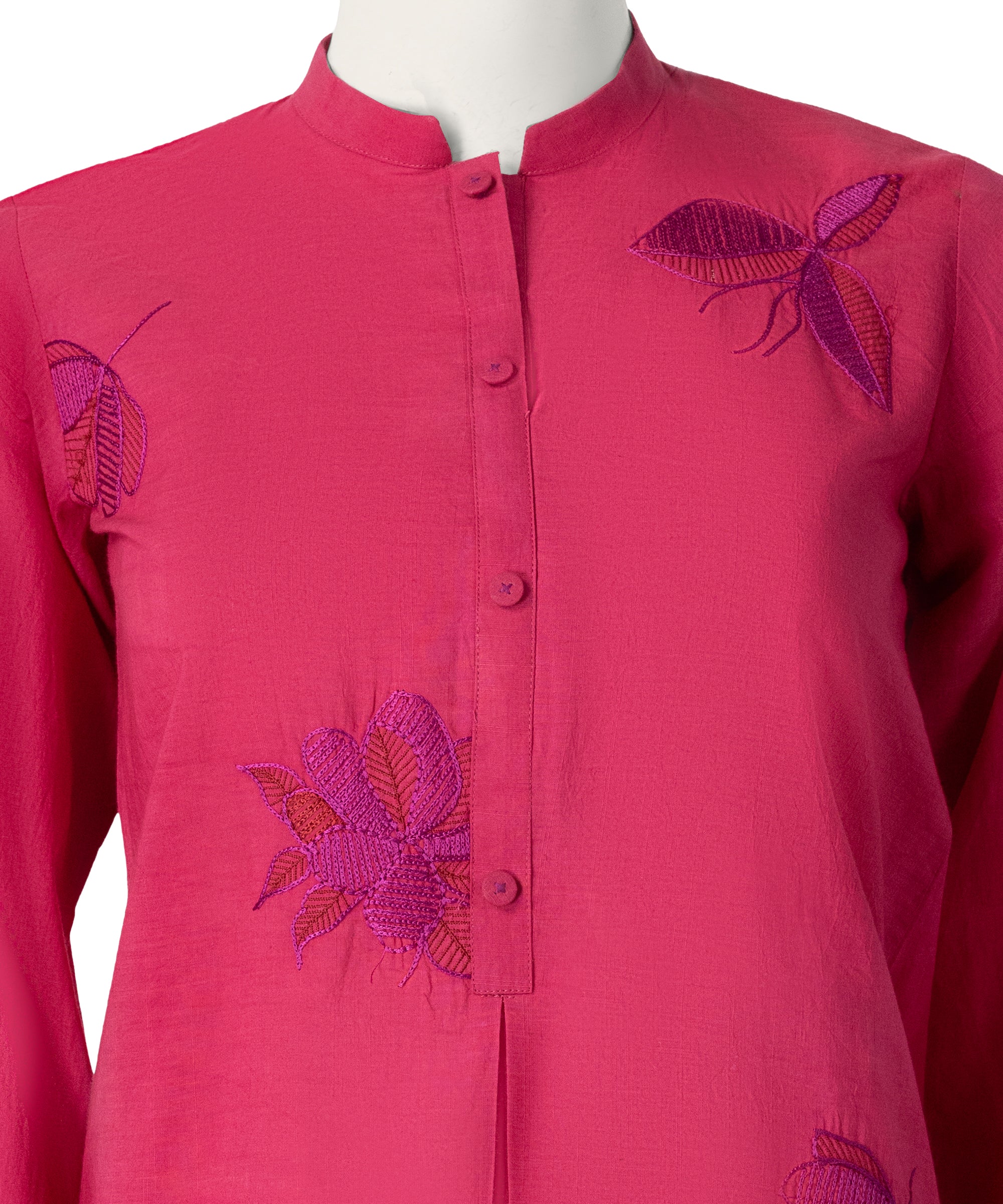 Pink Lawn Embroidered Stitched 2Pc
