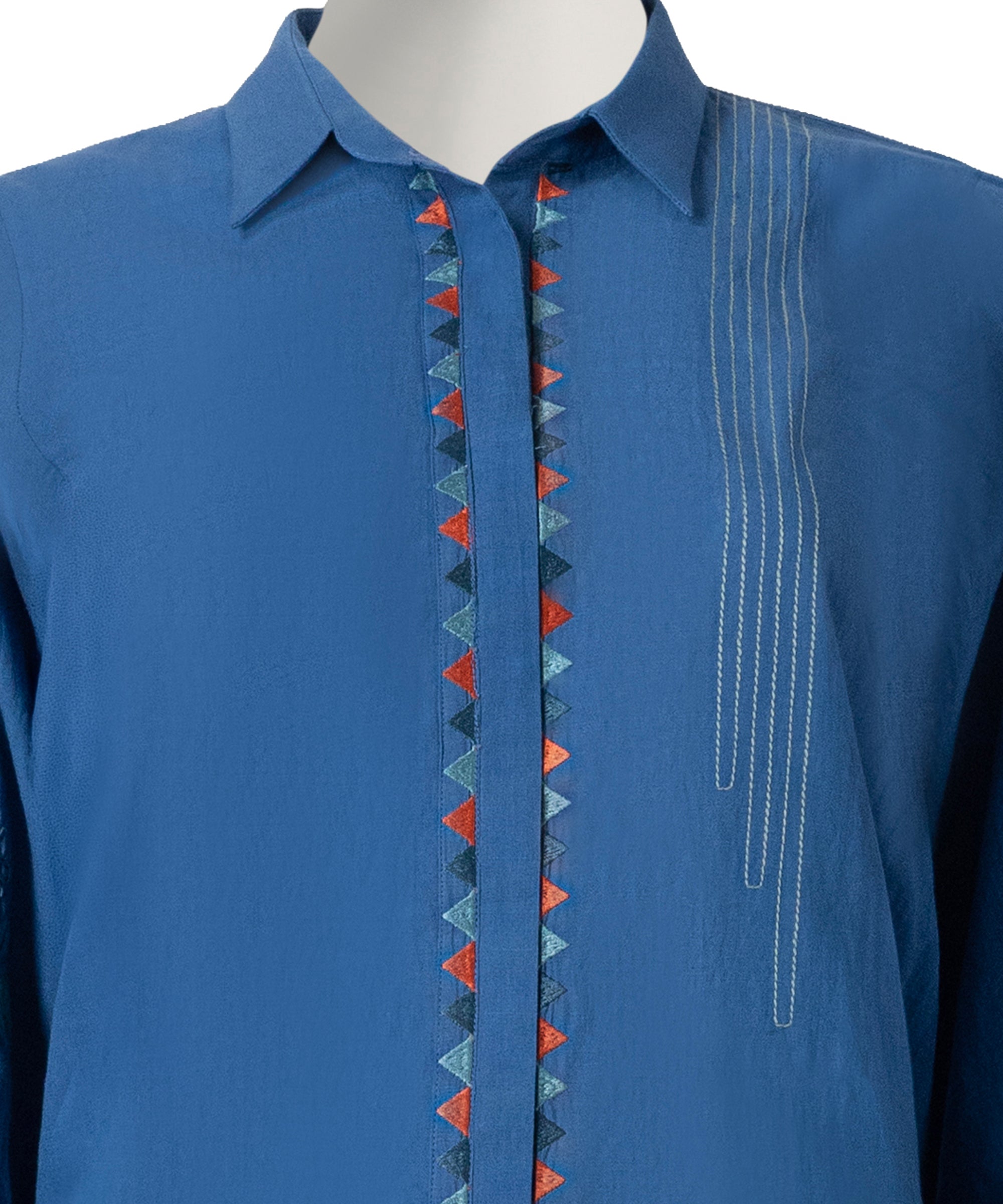 Blue Lawn Embroidered Stitched 2Pc