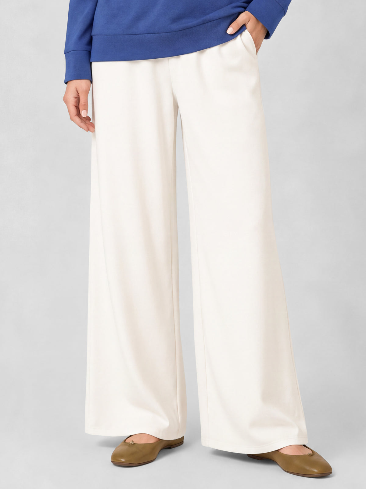 Soft Knit Elastic-Waist Pull-On Pants
