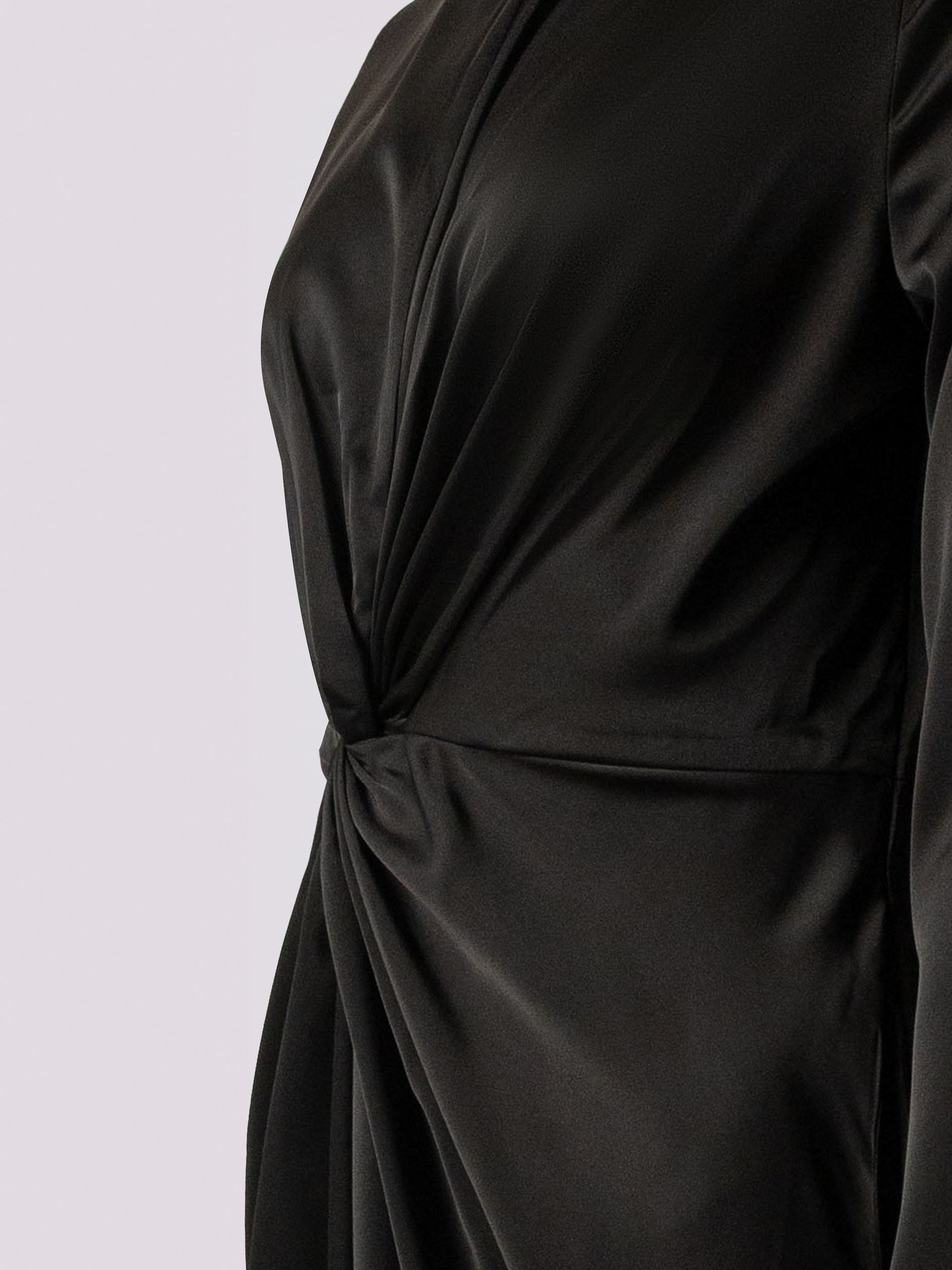 Black High-Slit Shift Dress