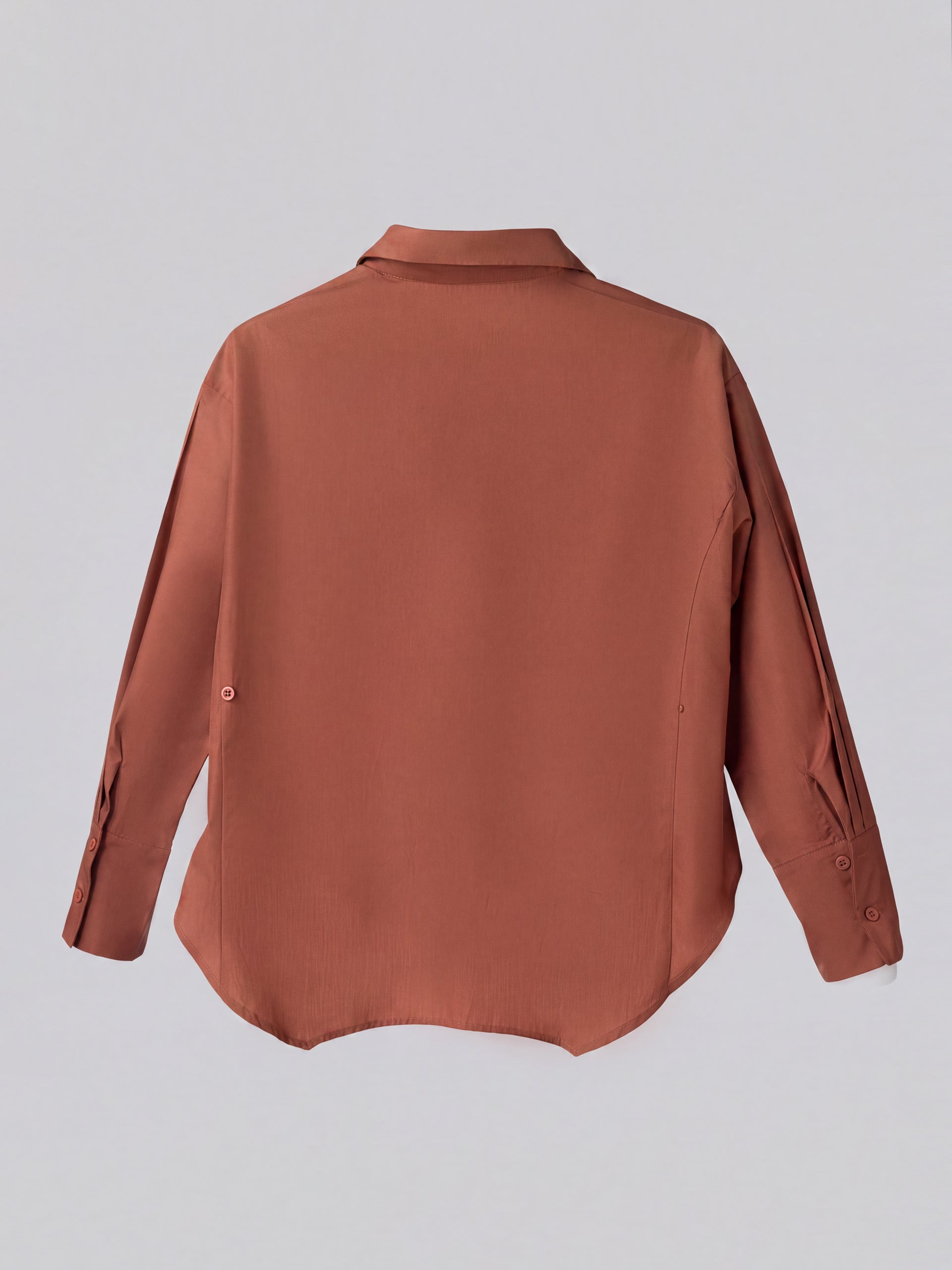 Cinnamon Button-Back Relaxed Shirt