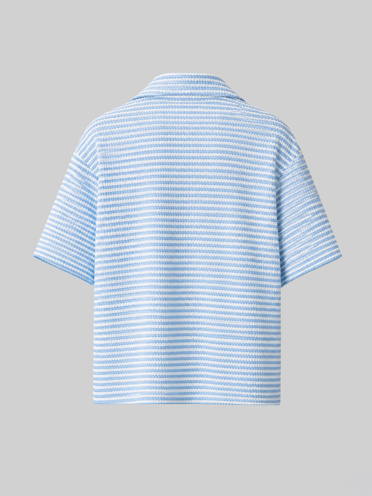 Relaxed Striped Knit Polo Shirt