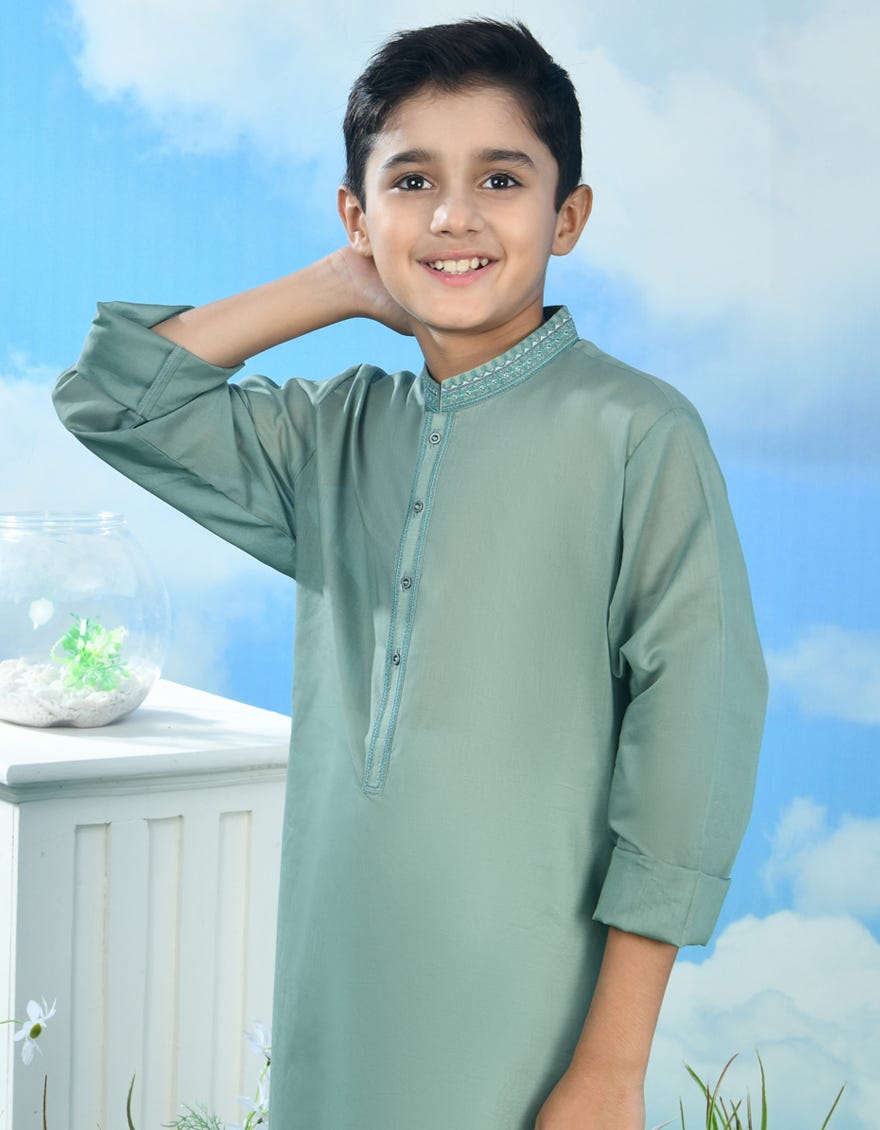 LIGHT GREEN CVC KURTA | JCK-S-39009