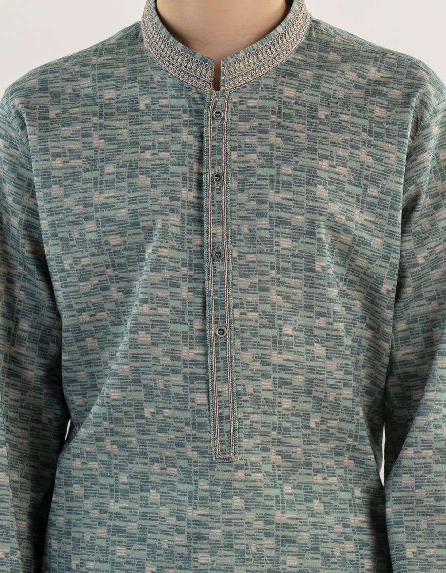 SEA GREEN COTTON KURTA | JCK-A-39234