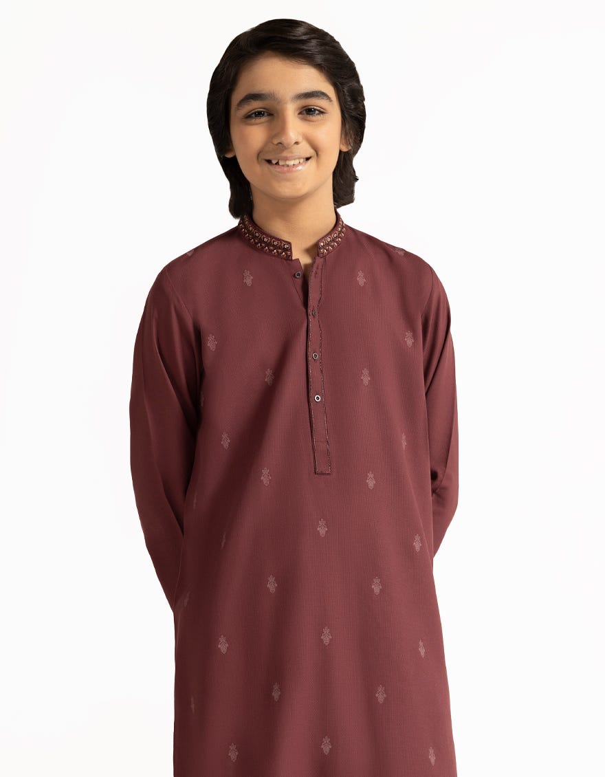 MAROON SEMI-FORMAL KURTA TROUSER