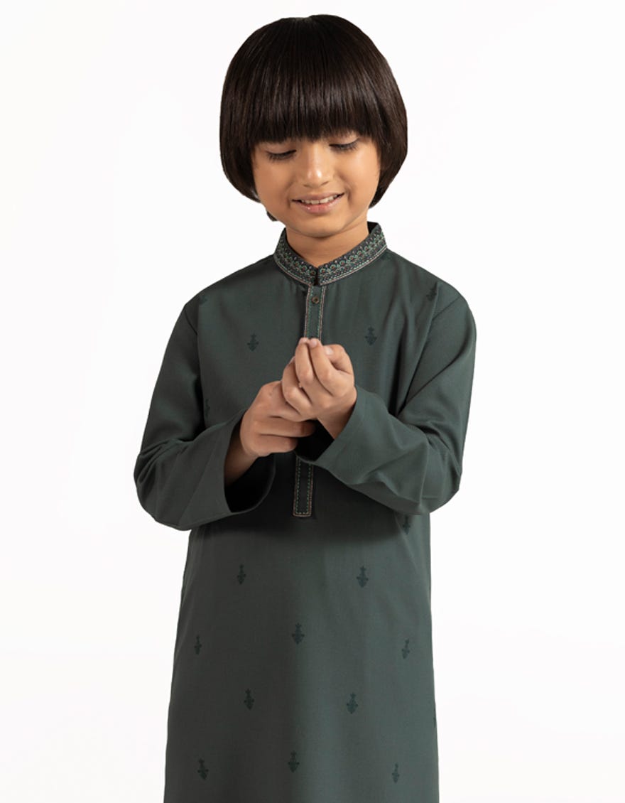 KAHI GREEN SEMI-FORMAL KURTA TROUSER