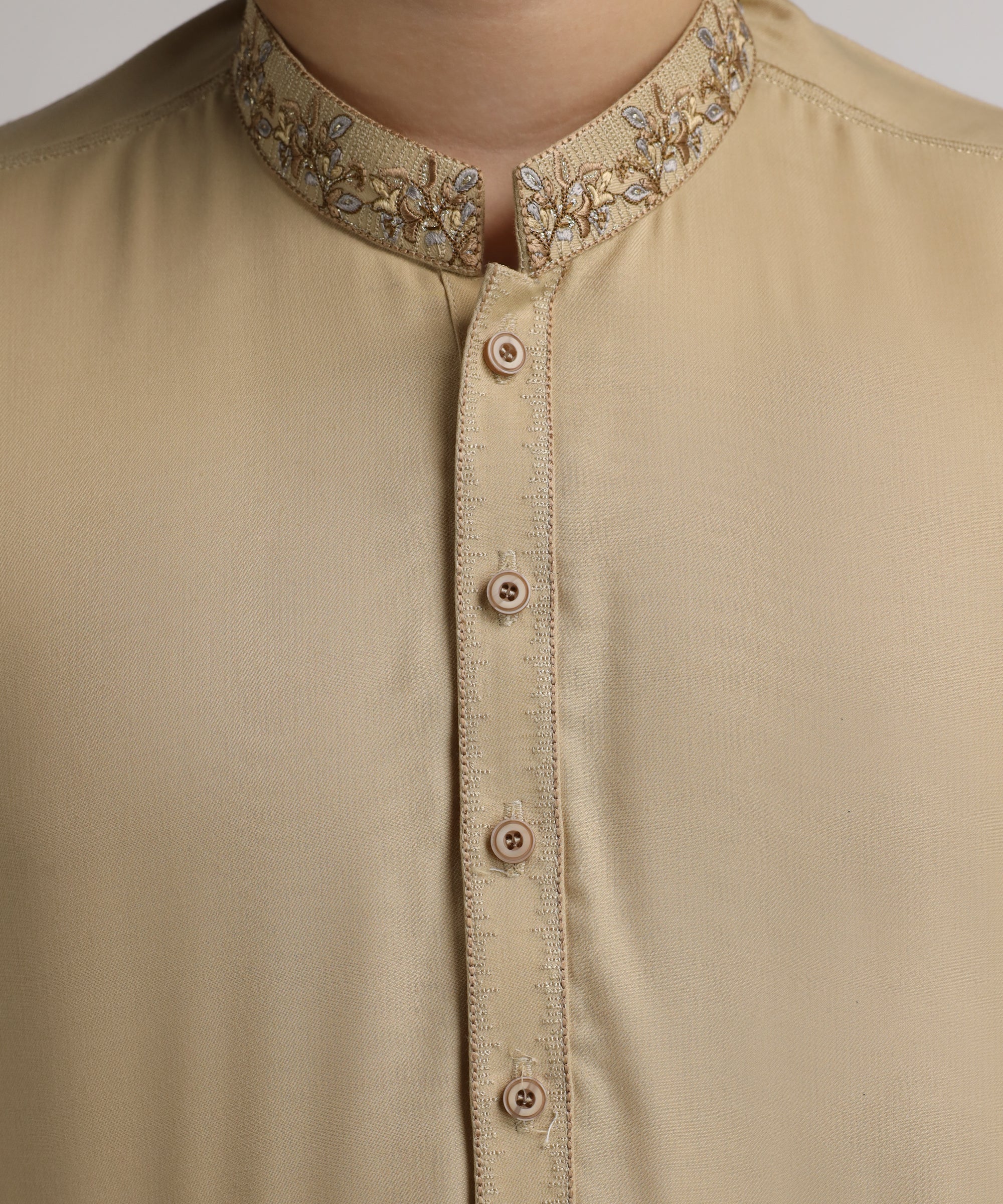 BEIGE SEMI-FORMAL KURTA TROUSERS