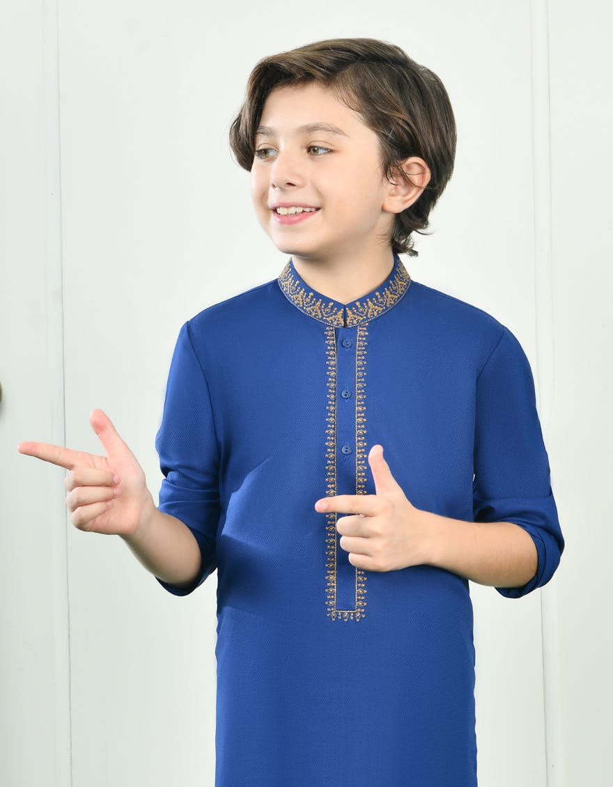 ROYAL BLUE BLENDED KURTA PAJAMA | JCKP-A-39050