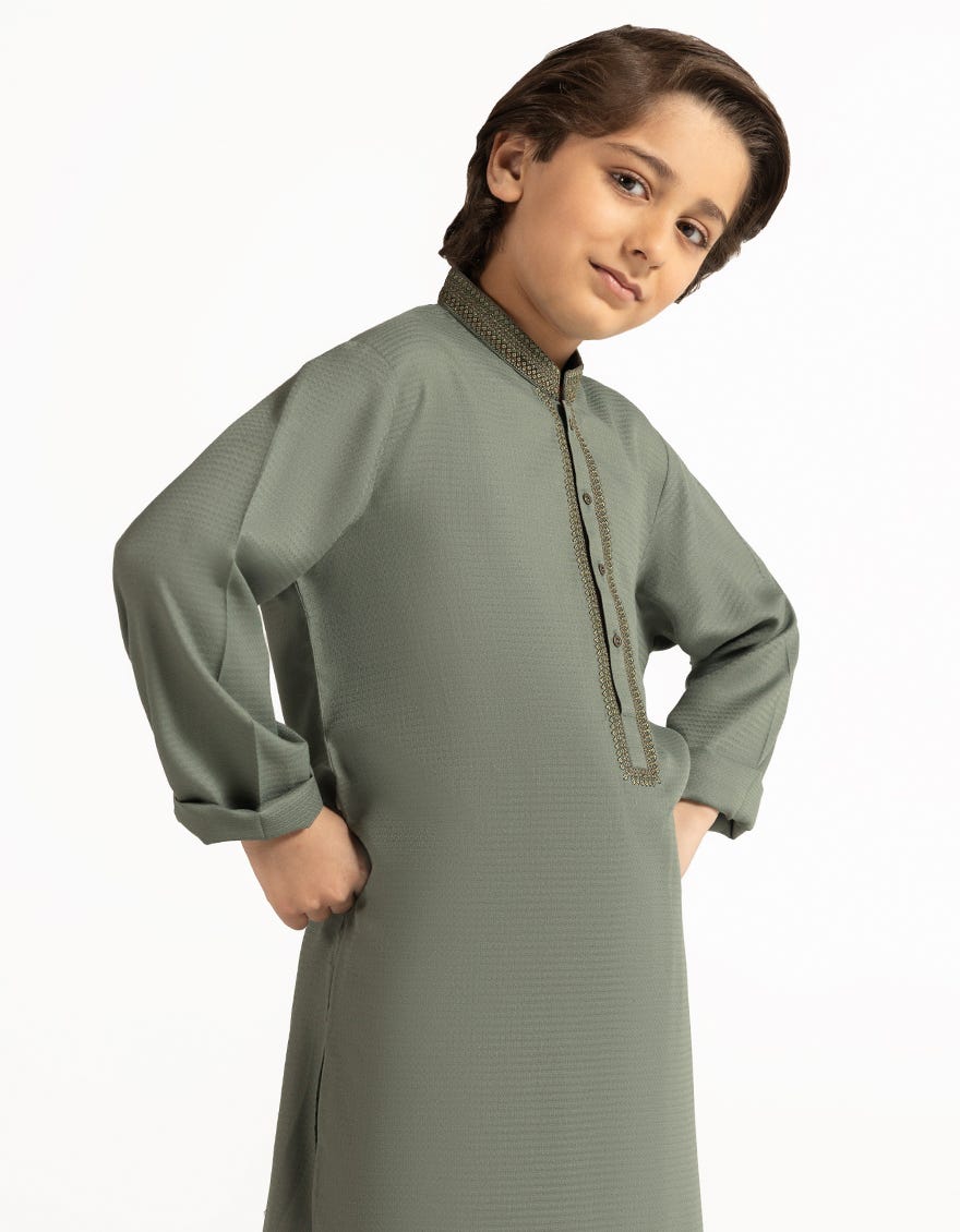 SAGE GREEN SEMI-FORMAL KAMEEZ SHALWAR
