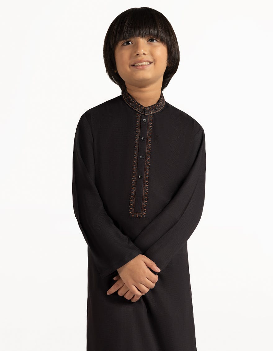 BLACK BLENDED SEMI-FORMAL KAMEEZ SHALWAR