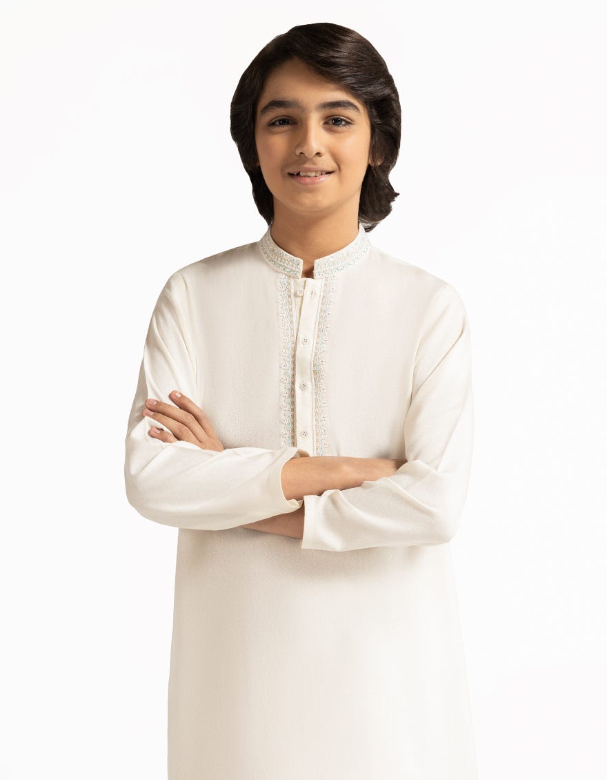 CREAM FORMAL KAMEEZ SHALWAR