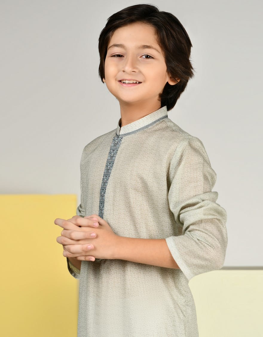 DULL GREEN BLENDED KURTA | JCK-S-46372