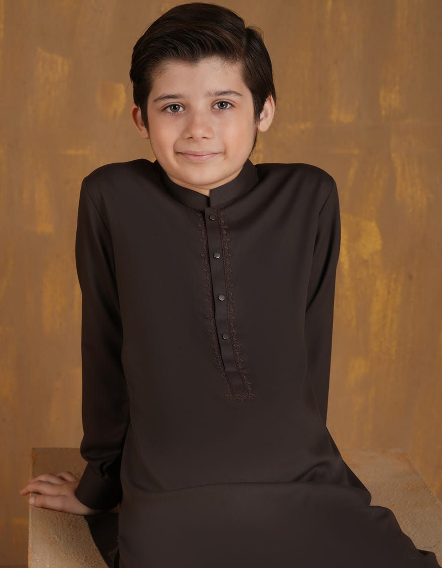 BROWN BLENDED KAMEEZ SHALWAR | JCKS-A-90473