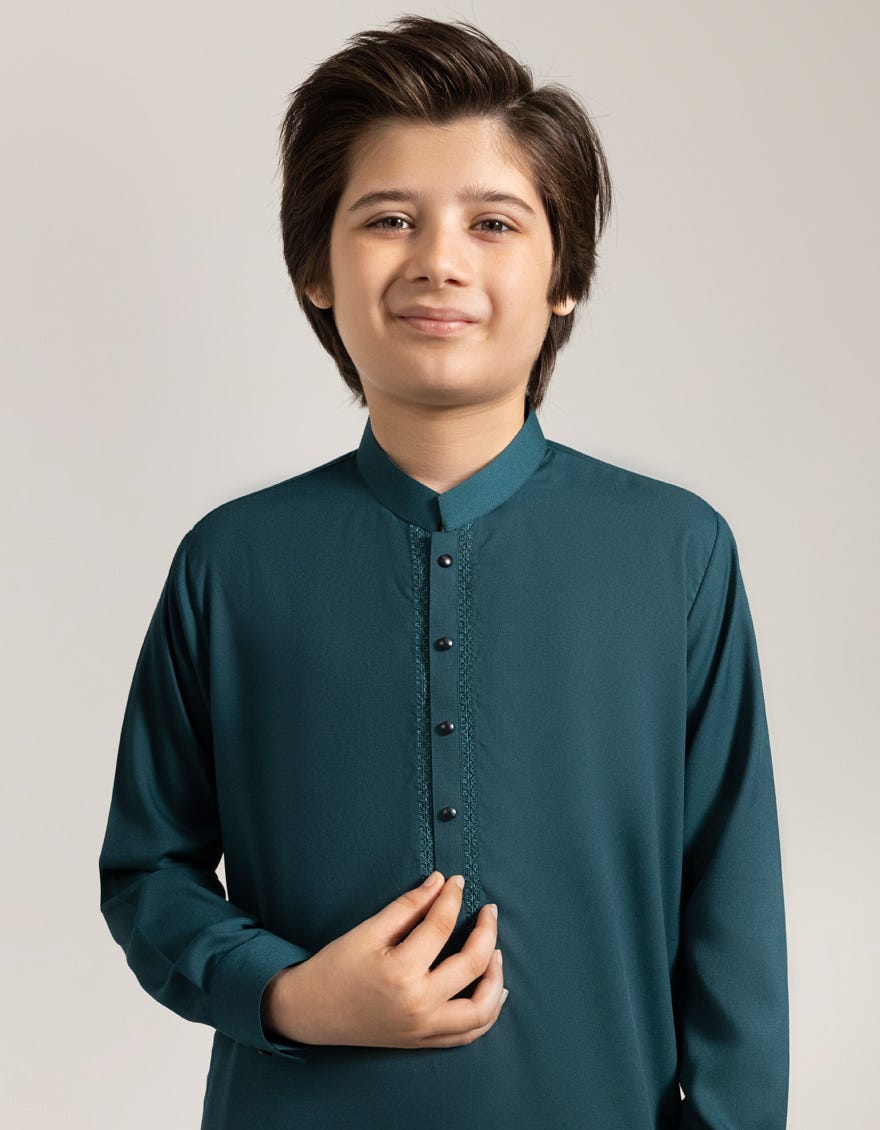 GREEN BLENDED KAMEEZ SHALWAR