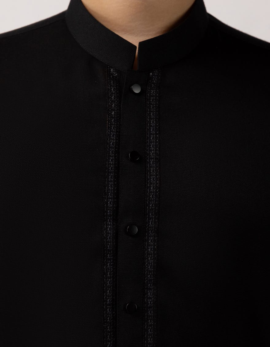 BLACK SEMI FORMAL KAMEEZ SHALWAR