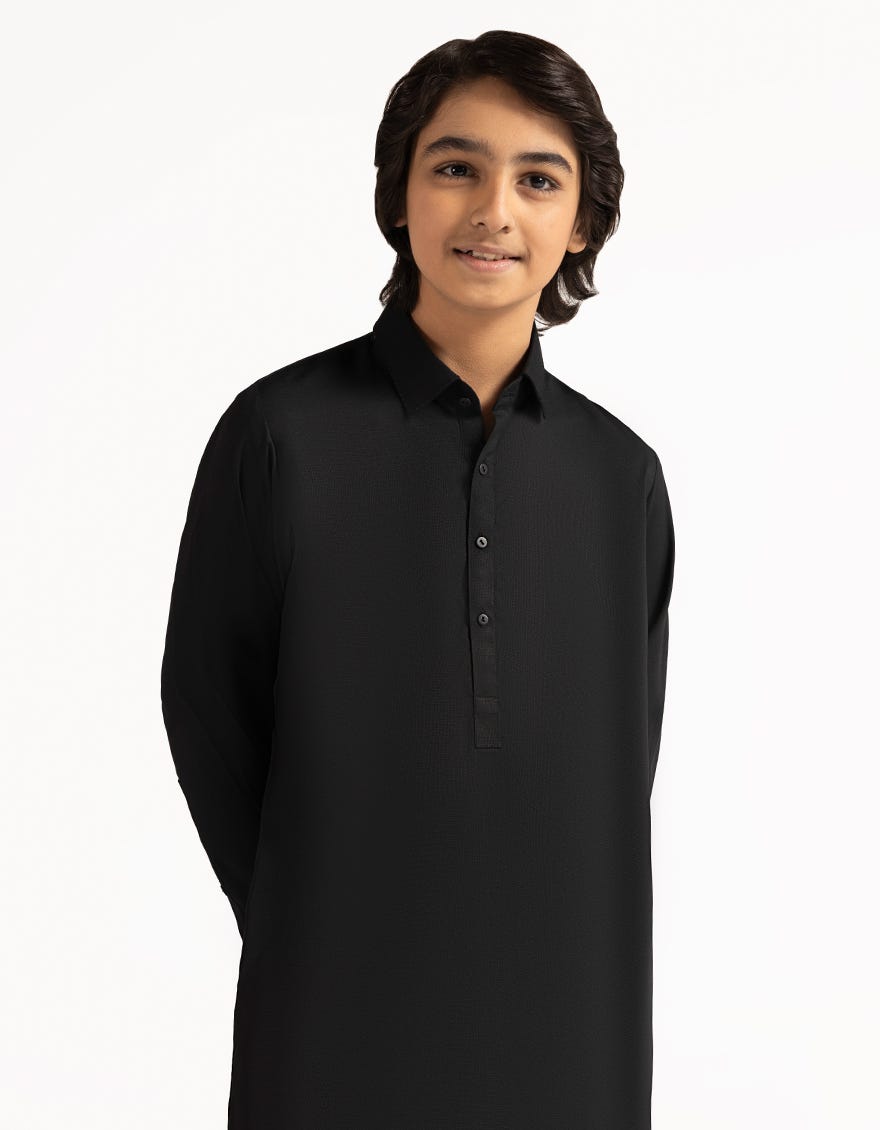 BLACK SEMI-FORMAL KAMEEZ SHALWAR