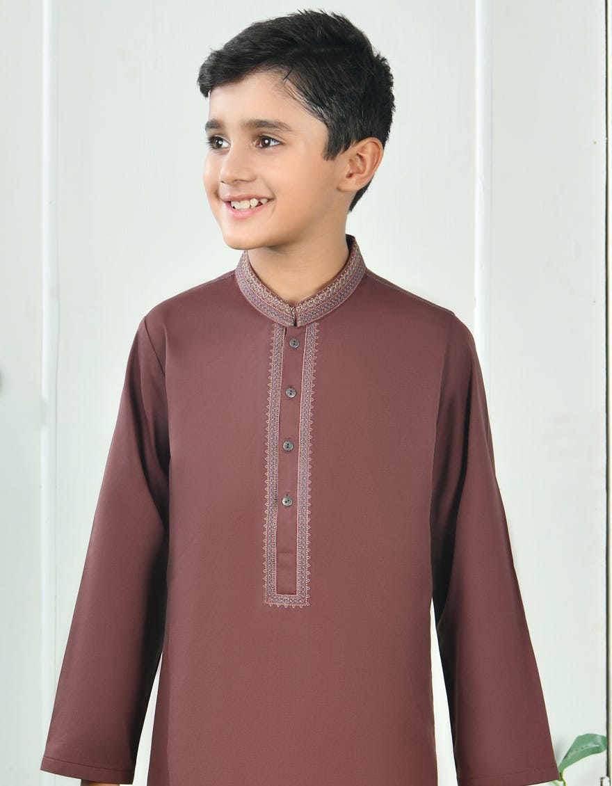 BROWN BLENDED KAMEEZ SHALWAR | JCKS-A-39074