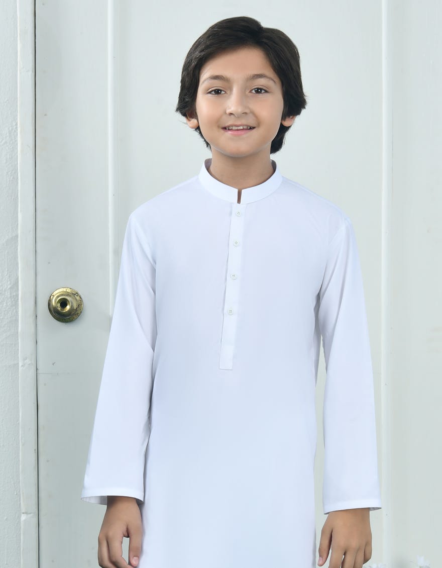 WHITE BLENDED KAMEEZ SHALWAR | JCKS-A-91401