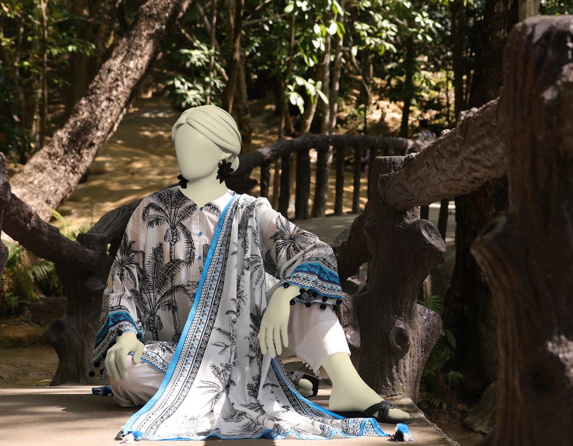 WHITE LAWN EMBROIDERED UNSTITCHED 2PC | JLAWN-S-JDS-25-1057