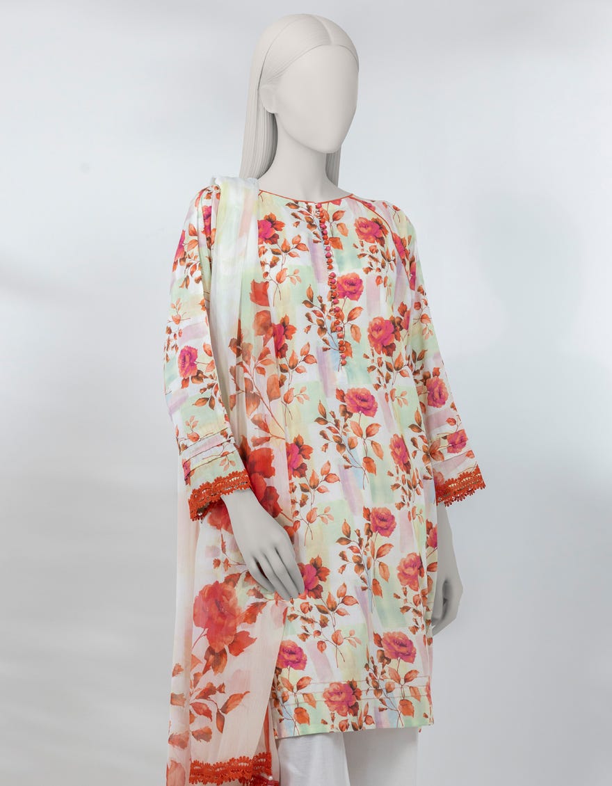 MULTICOLOR CHIFFON PRINTED UNSTITCHED 2PC