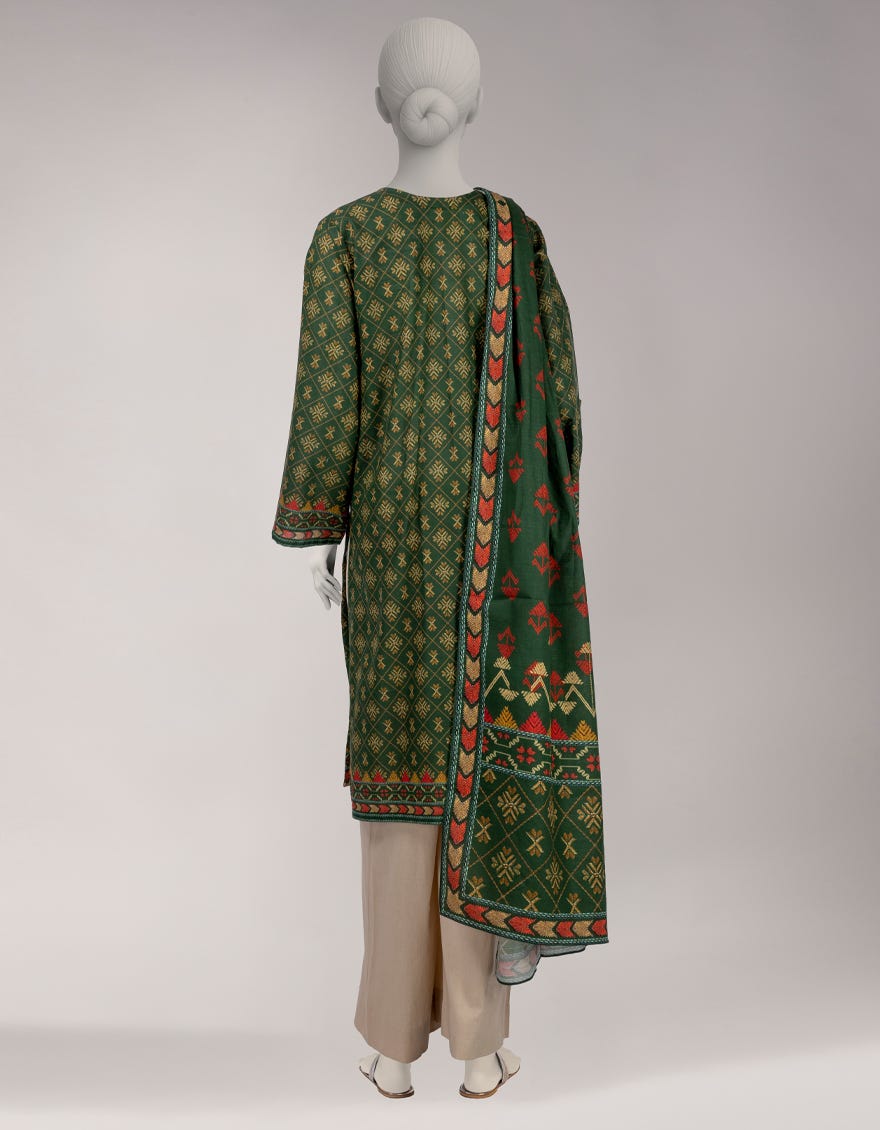 MULTICOLOR KHADDAR DIGITAL PRINTED 2PC UNSTITCHED