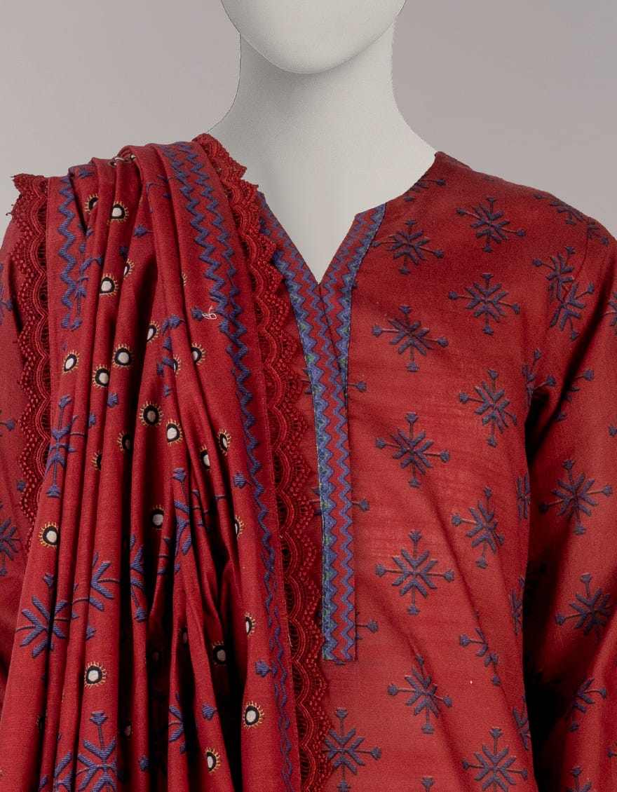 MULTICOLOR KHADDAR DIGITAL PRINTED 2PC UNSTITCHED