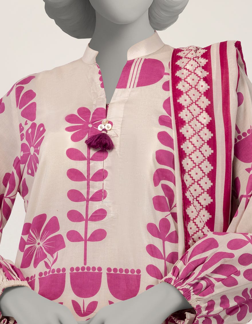 OFF WHITE LAWN PRINTED 2PC STITCHED