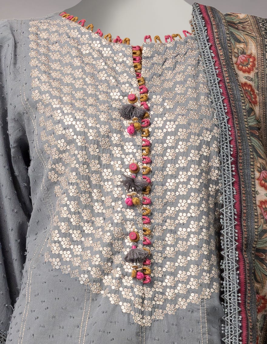 GREY DORIA EMBROIDERED UNSTITCHED 2PC