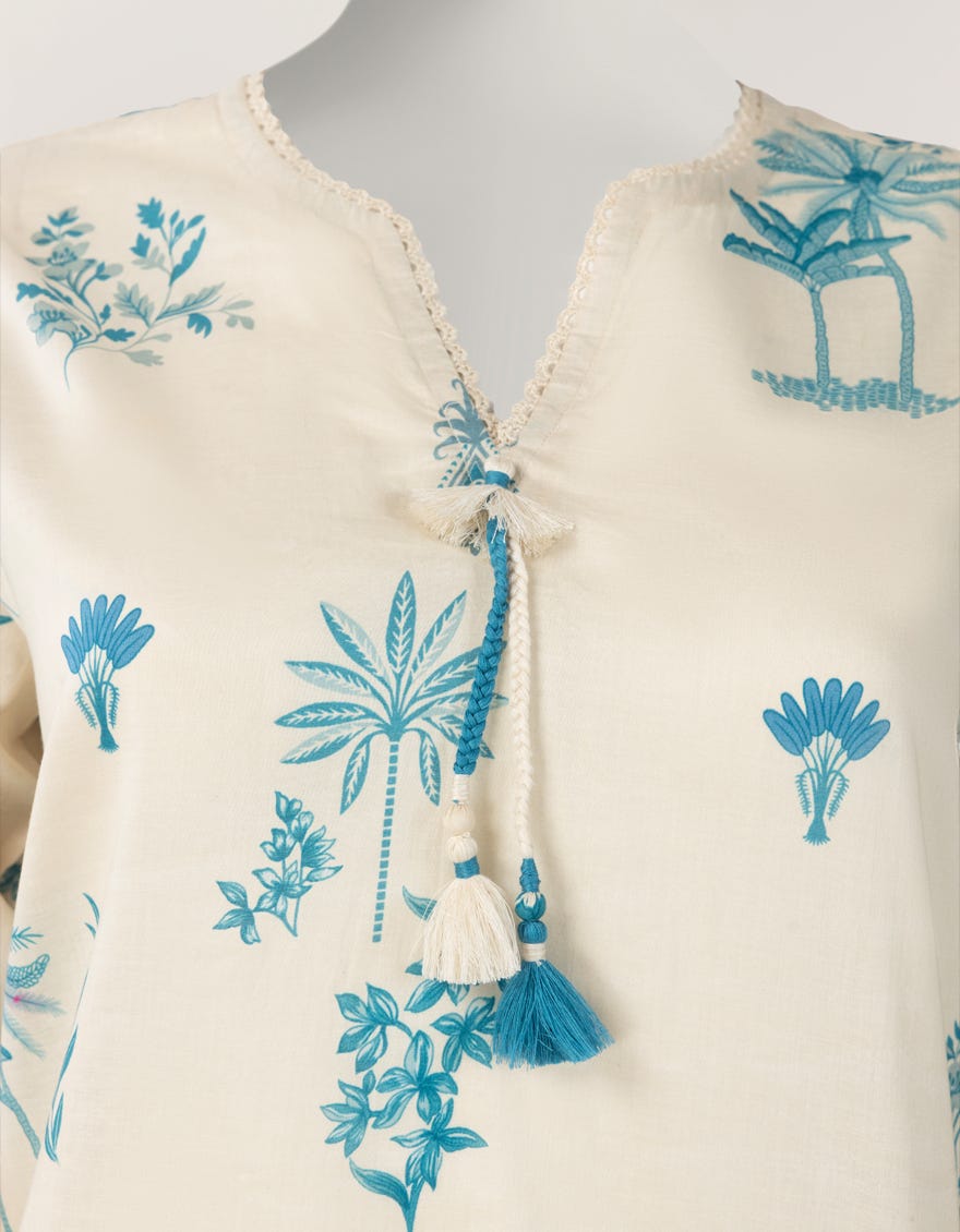 BEIGE LAWN PRINTED STITCHED 2PC