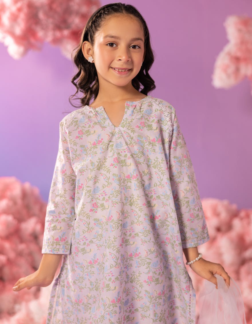 LILAC LAWN EMBOSSED 3PC STITCHED