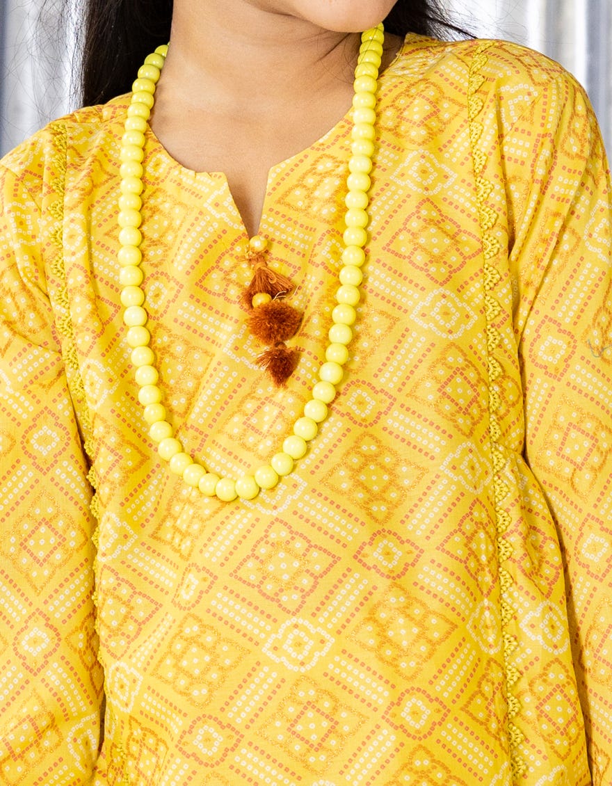 YELLOW LAWN PRINTED 3PC STITCHED