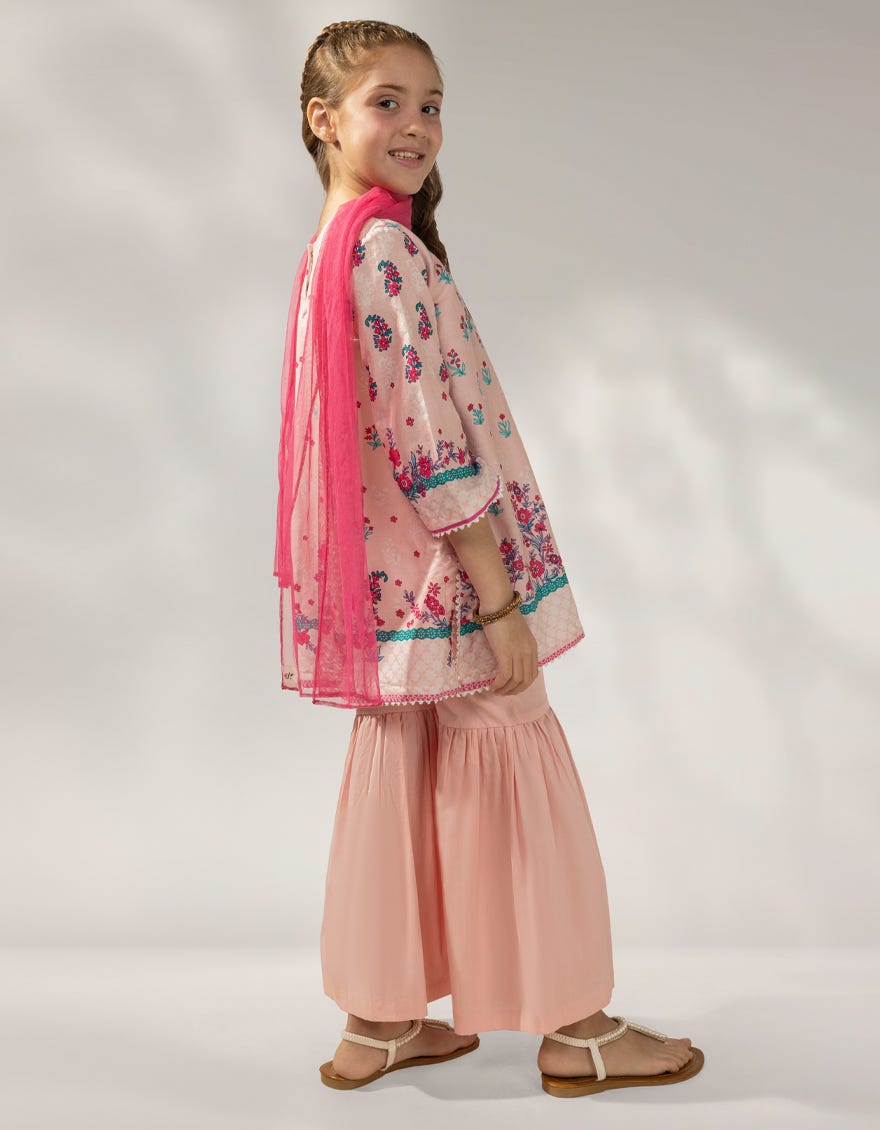 PINK CAMBRIC EMBROIDERED 3PC STITCHED