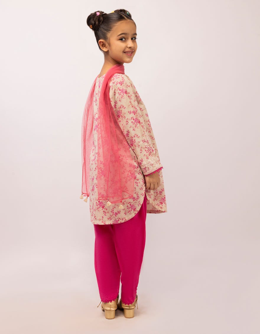 BEIGE DOBBY EMBROIDERED 3PC STITCHED
