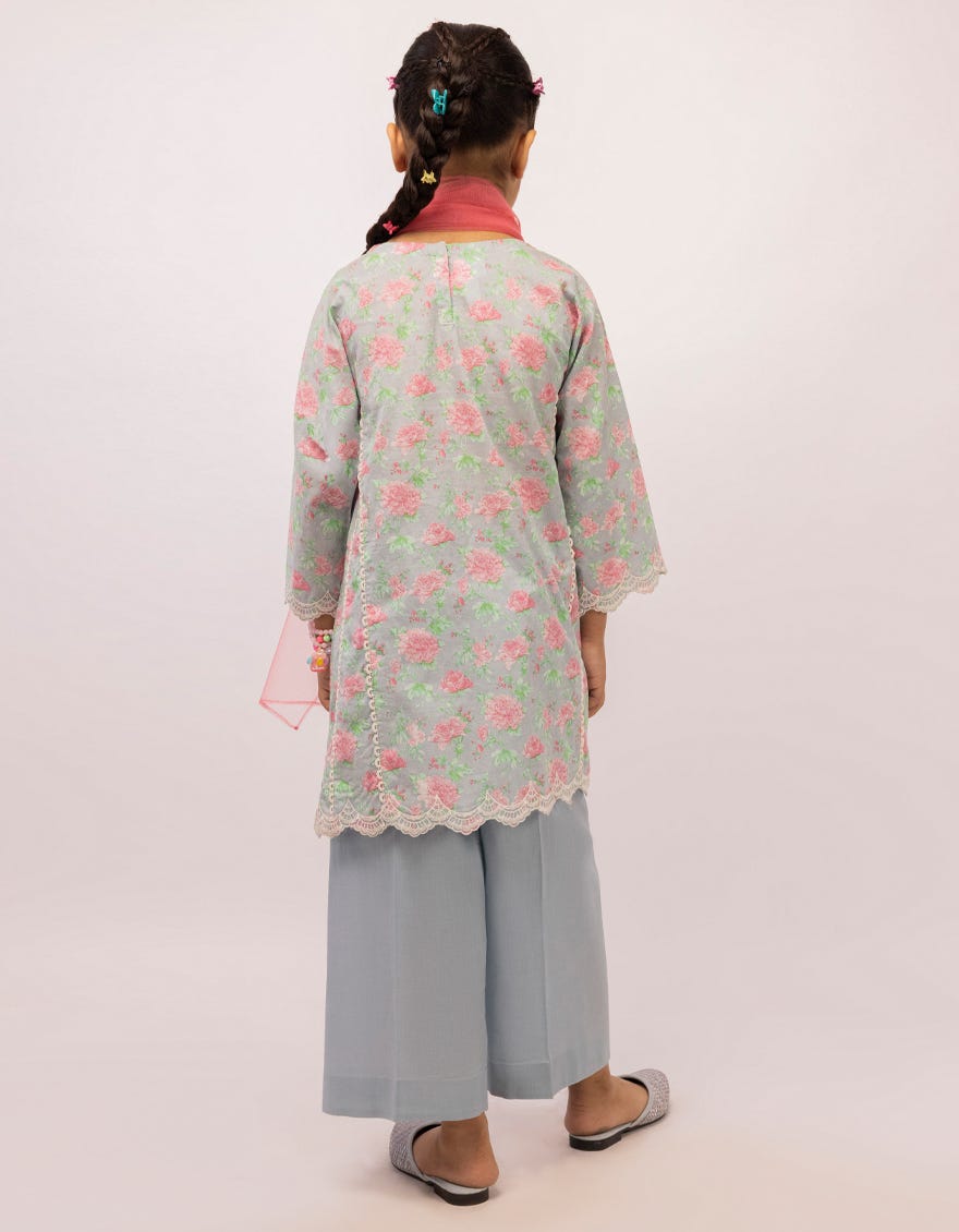 GREY DOBBY EMBROIDERED 3PC STITCHED