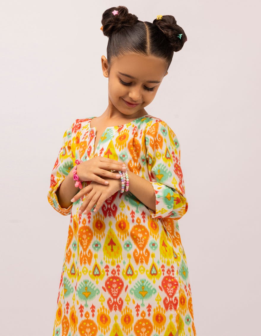 MULTICOLOR LAWN PRINTED KURTA