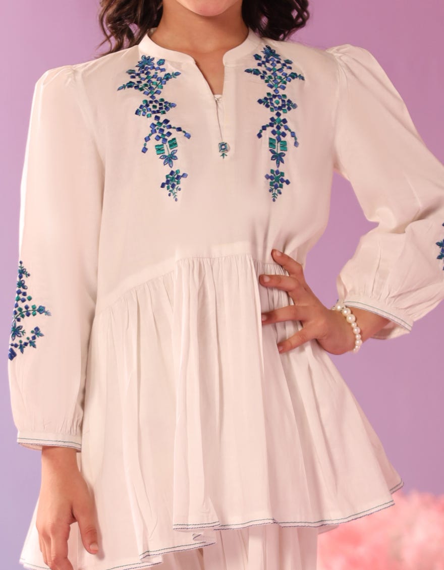 WHITE LAWN EMBROIDERED 2PC STITCHED