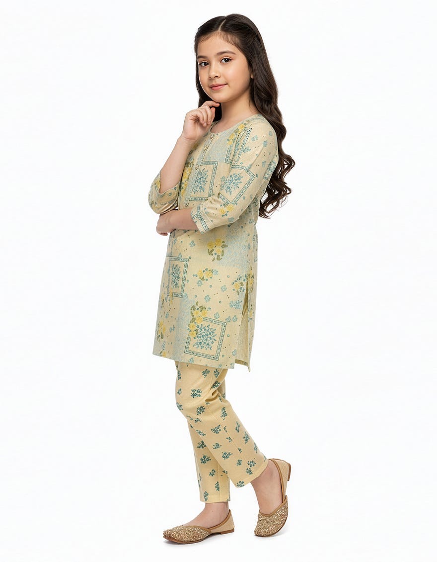 MULTICOLOR LAWN PRINTED STITCHED 2PC