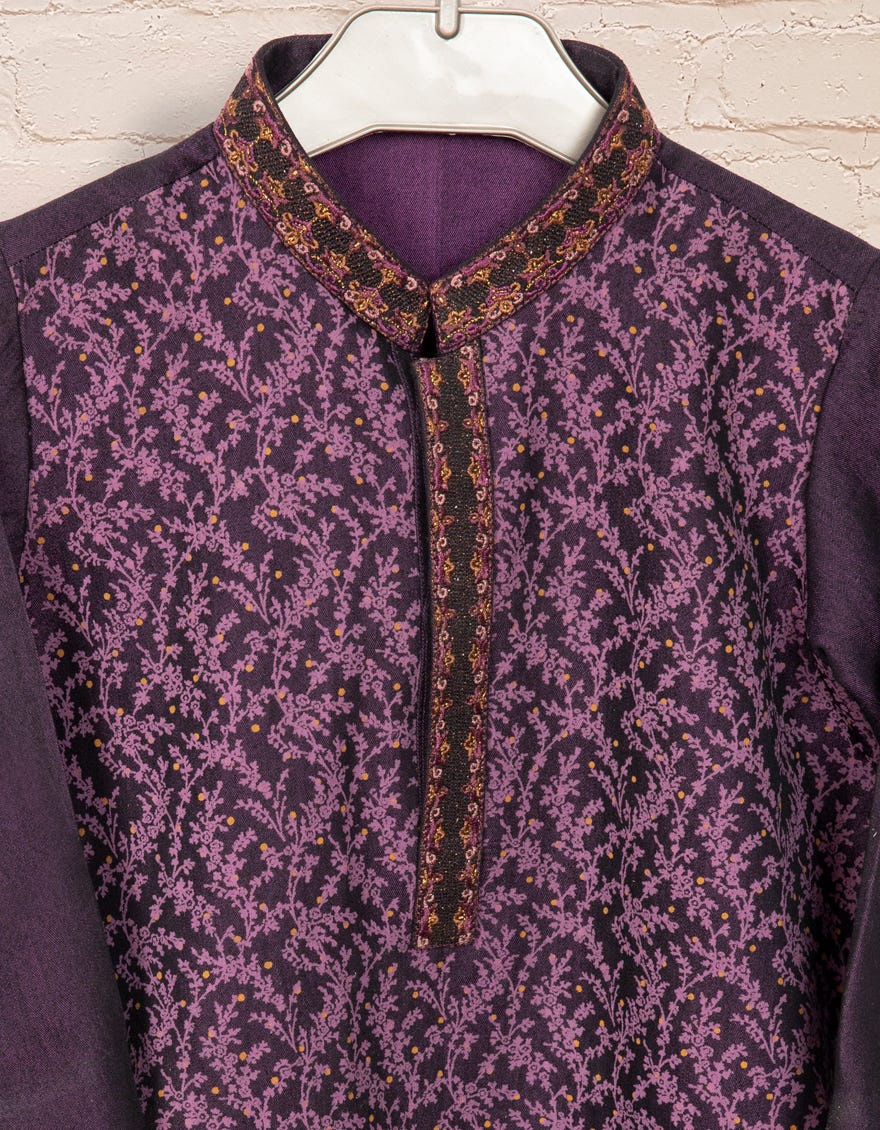 PLUM POLYESTER SPECIAL KAMEEZ SHALWAR | JJIKS-SP-38436