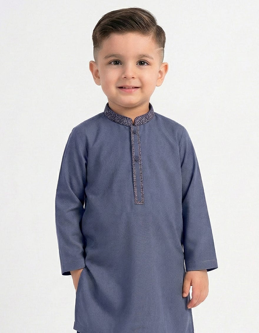 BLUE SEMI-FORMAL KAMEEZ SHALWAR