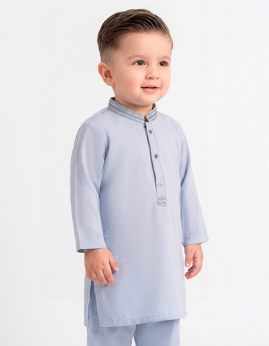 SKY BLUE SEMI-FORMAL KAMEEZ SHALWAR