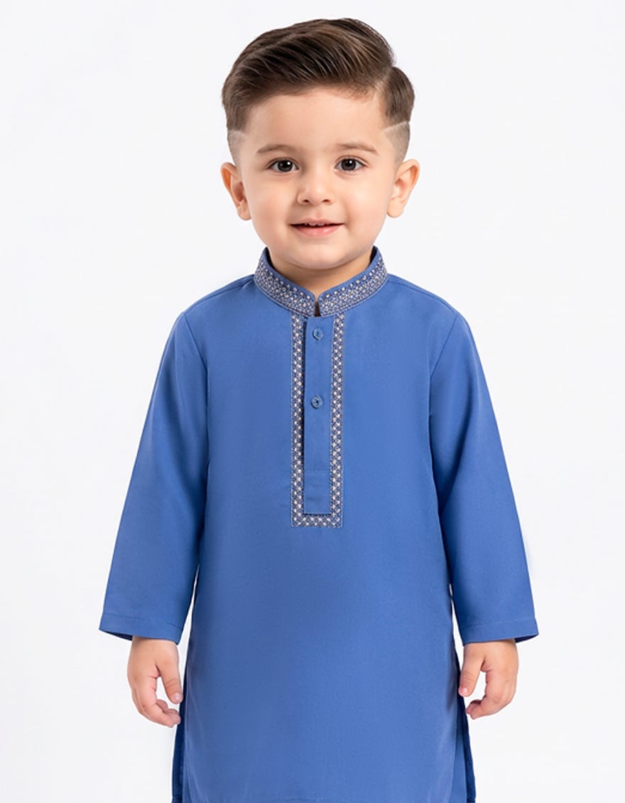 BLUE SEMI-FORMAL KAMEEZ SHALWAR