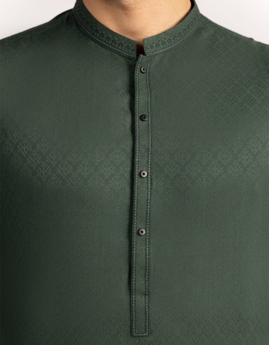 GREEN BLENDED SEMI-FORMAL KURTA
