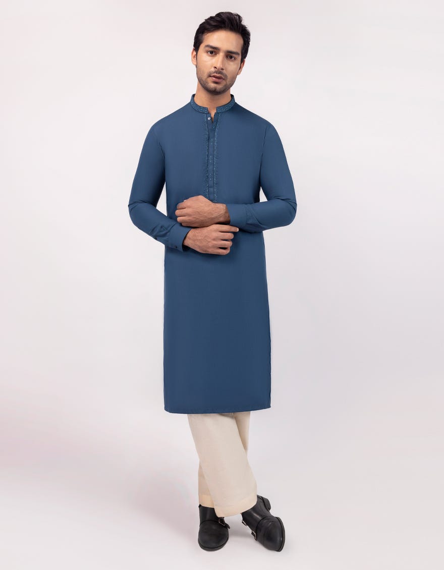 BLUE SEMI-FORMAL KURTA
