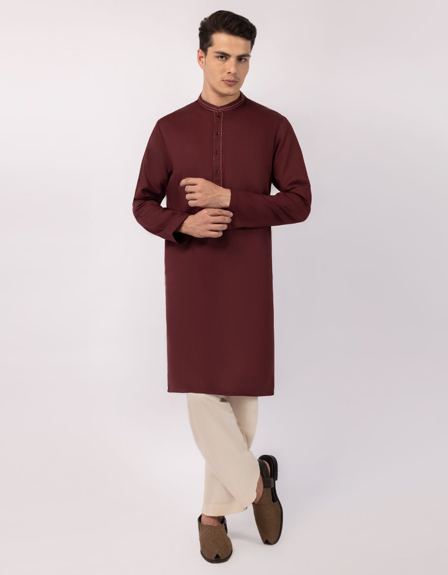 MAROON SEMI-FORMAL KURTA