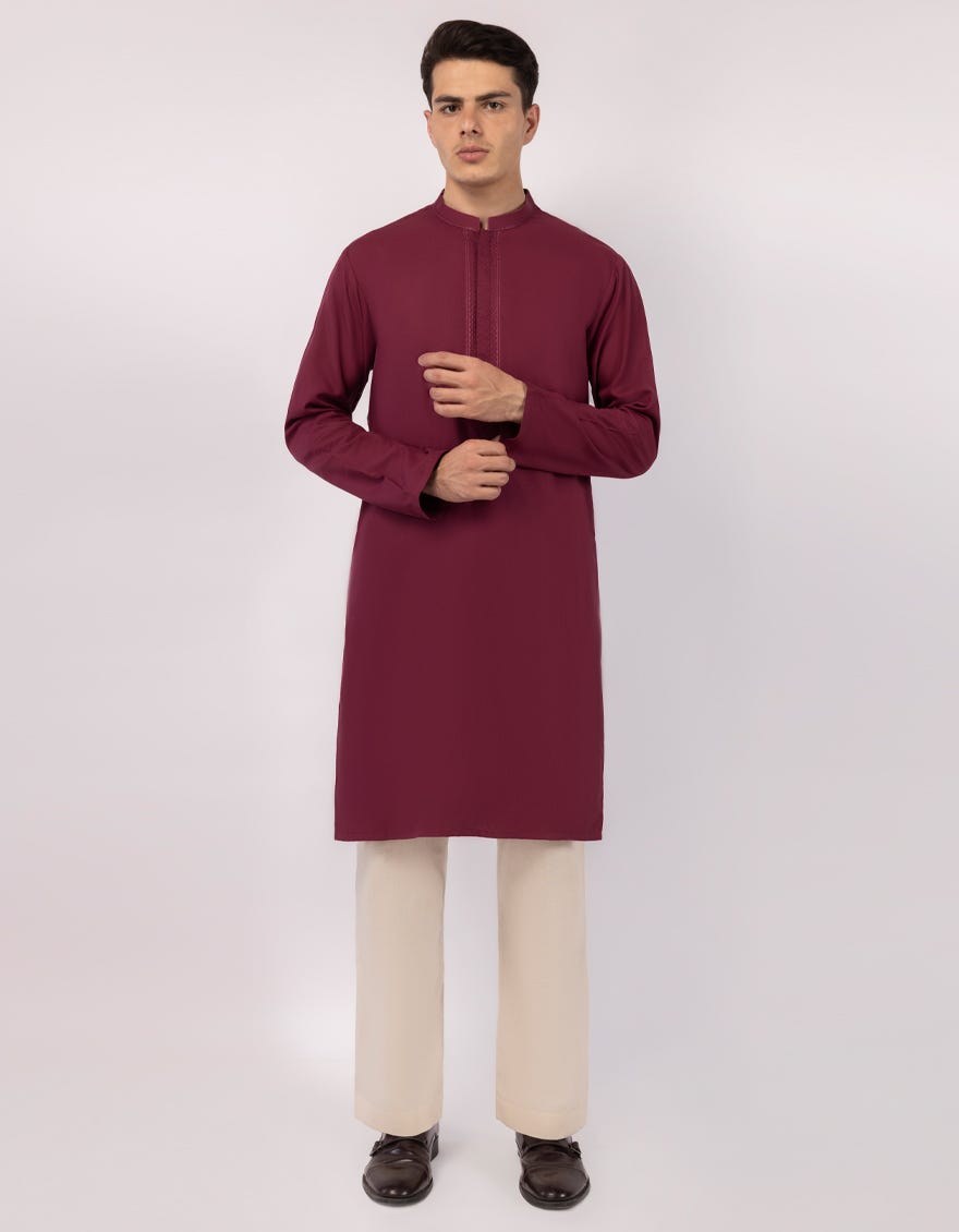 MAROON SEMI-FORMAL KURTA