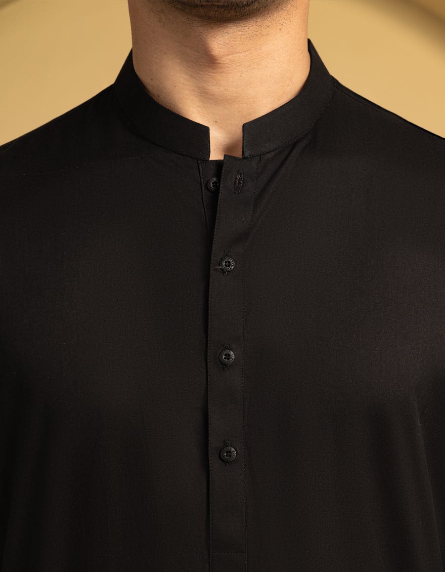 BLACK COTTON KURTA TROUSER