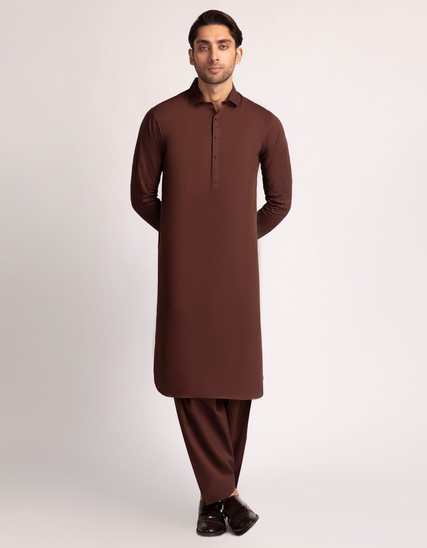 RUST COTTON CASUAL KAMEEZ SHALWAR
