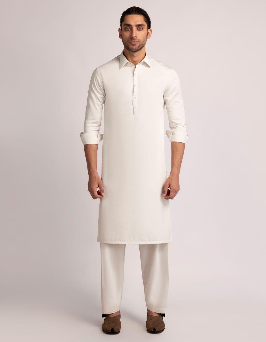 OFF WHITE CASUAL KAMEEZ SHALWAR